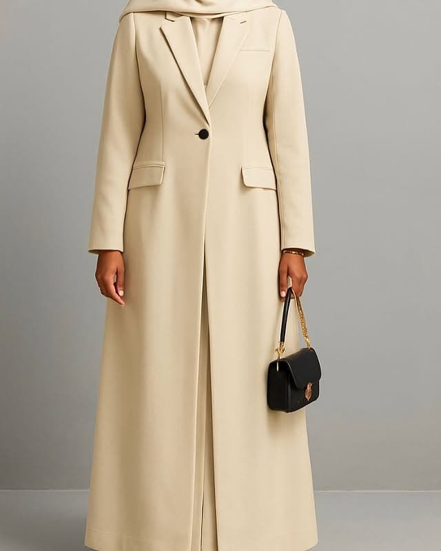 cream long coat
