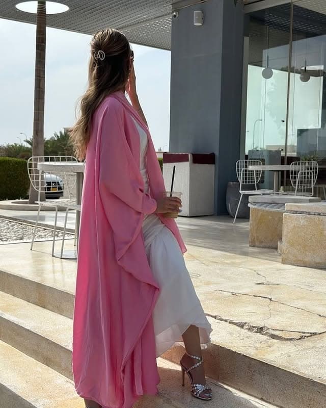 pink elegant abaya