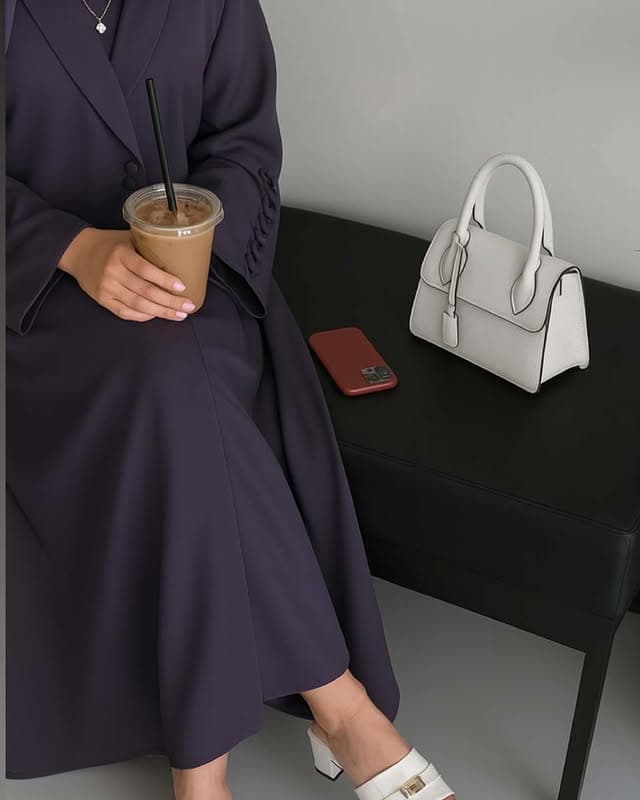 purple casual abaya