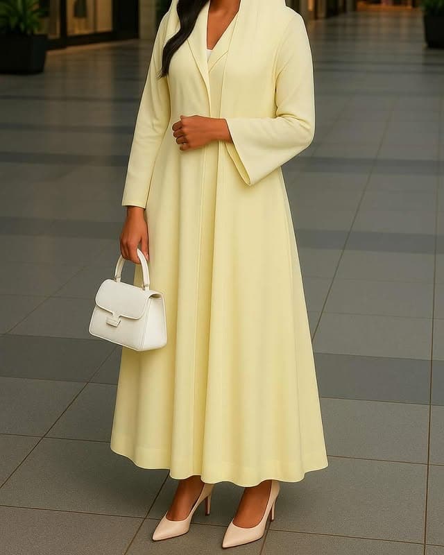 yellow pleated dress